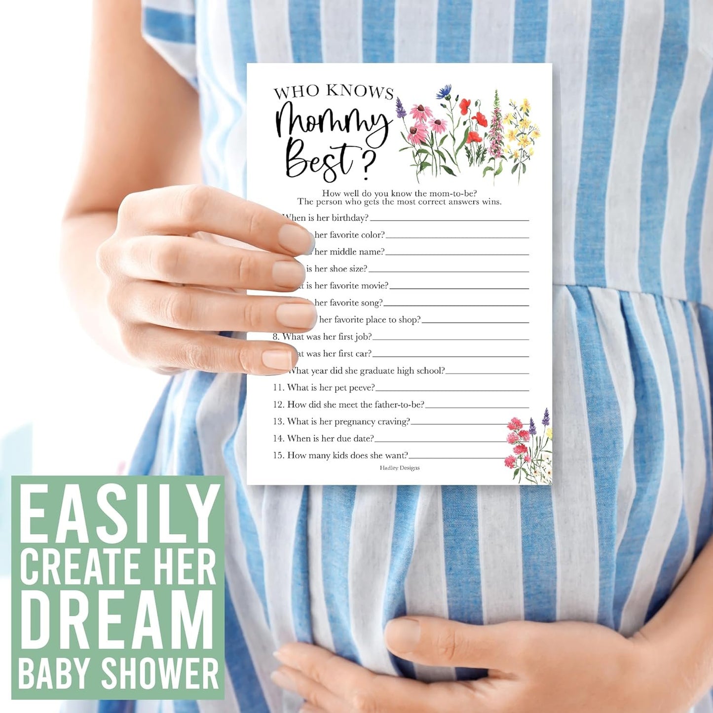 40 Floral Baby Shower Games For Girl - Baby Games For Baby Shower Bingo Game Girl, Who Knows Mommy Best Baby Shower Game, Baby Girl Baby Shower Word Search Game, Advice Cards Baby Shower Mad Libs Game