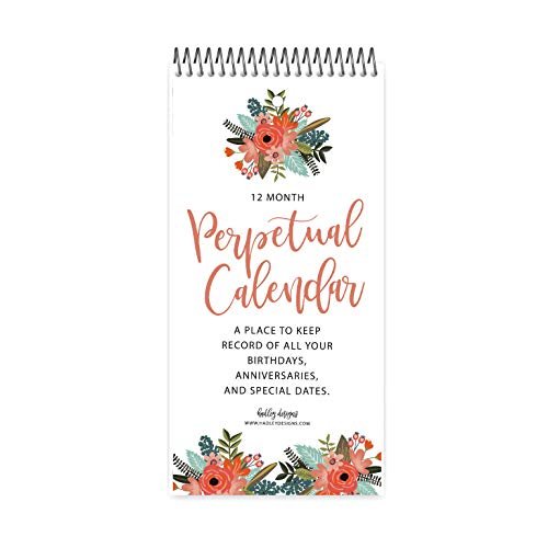 Floral Perpetual Calendar | 12 Months | Home & Organization