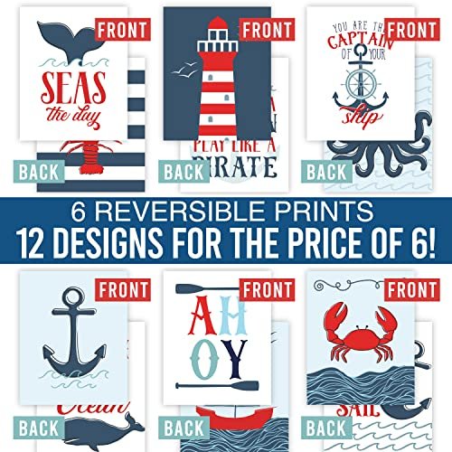 Nautical Children's Wall Art | Set of 6 | Home Decor