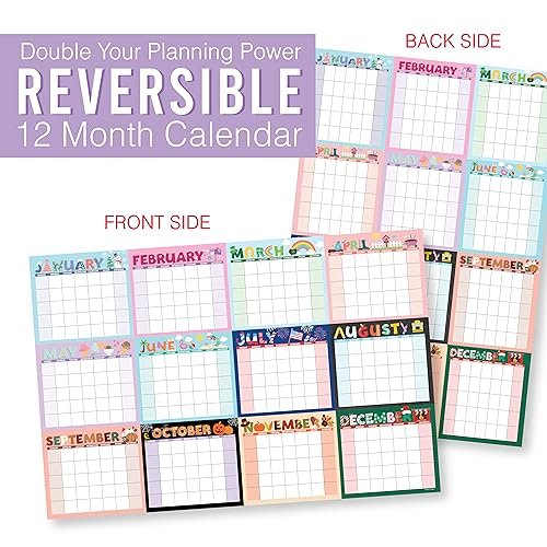 Doodle Typography Undated Yearly 12-Month Calendar | Dry Erase | Calendars & Planners