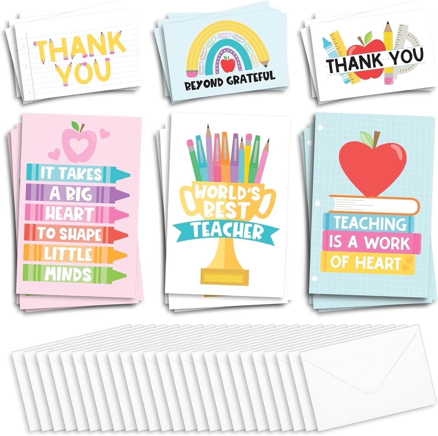 Teacher Thank You Cards | Set of 24 | 4" x 6"