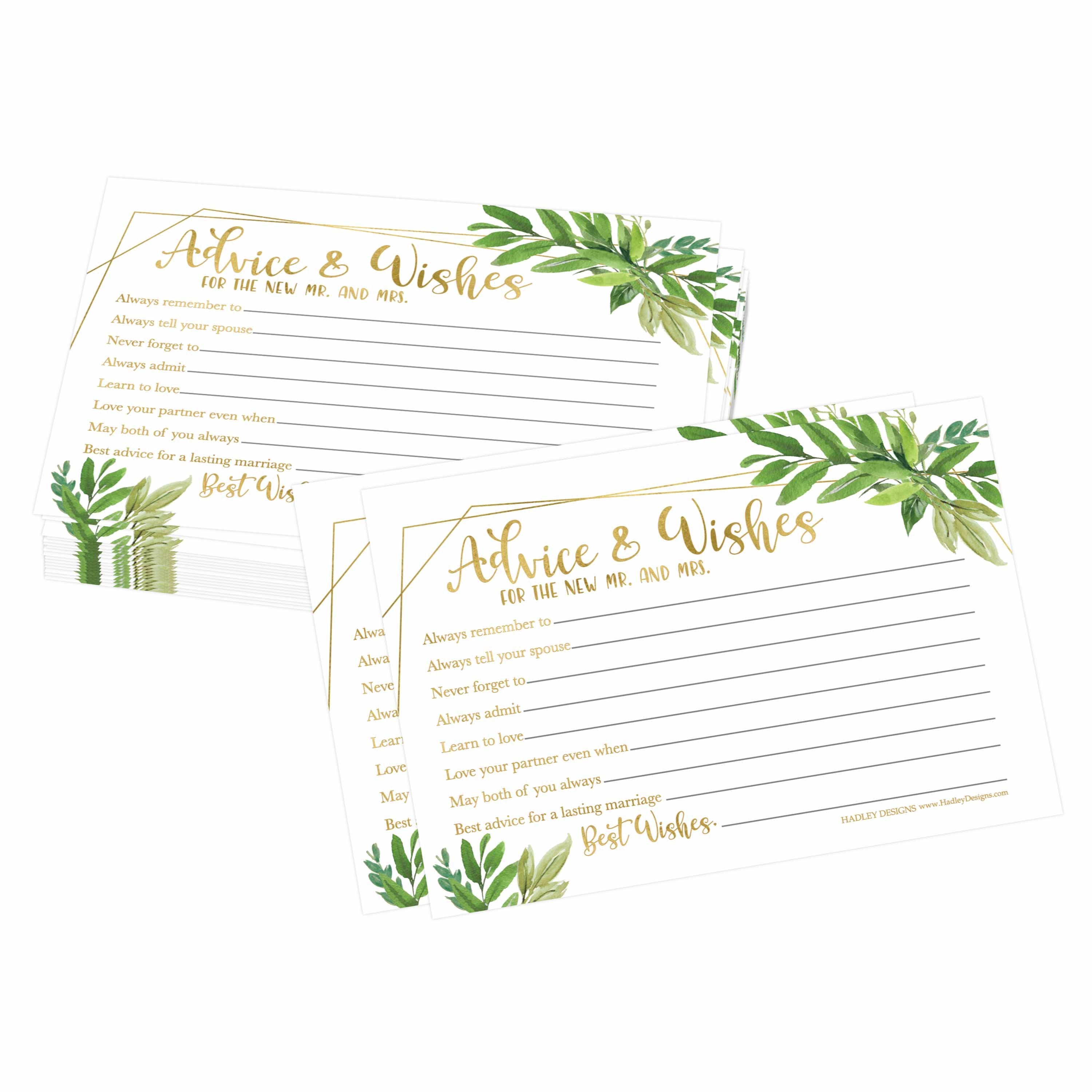 Wedding Advice Cards | Set of 50 | Wedding Supplies