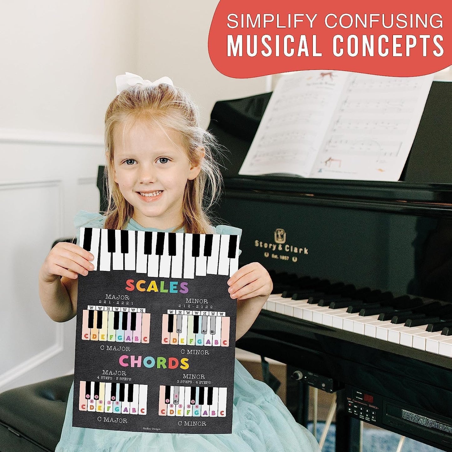 Colorful Chalk Music Posters | Set of 9 | Music Classroom