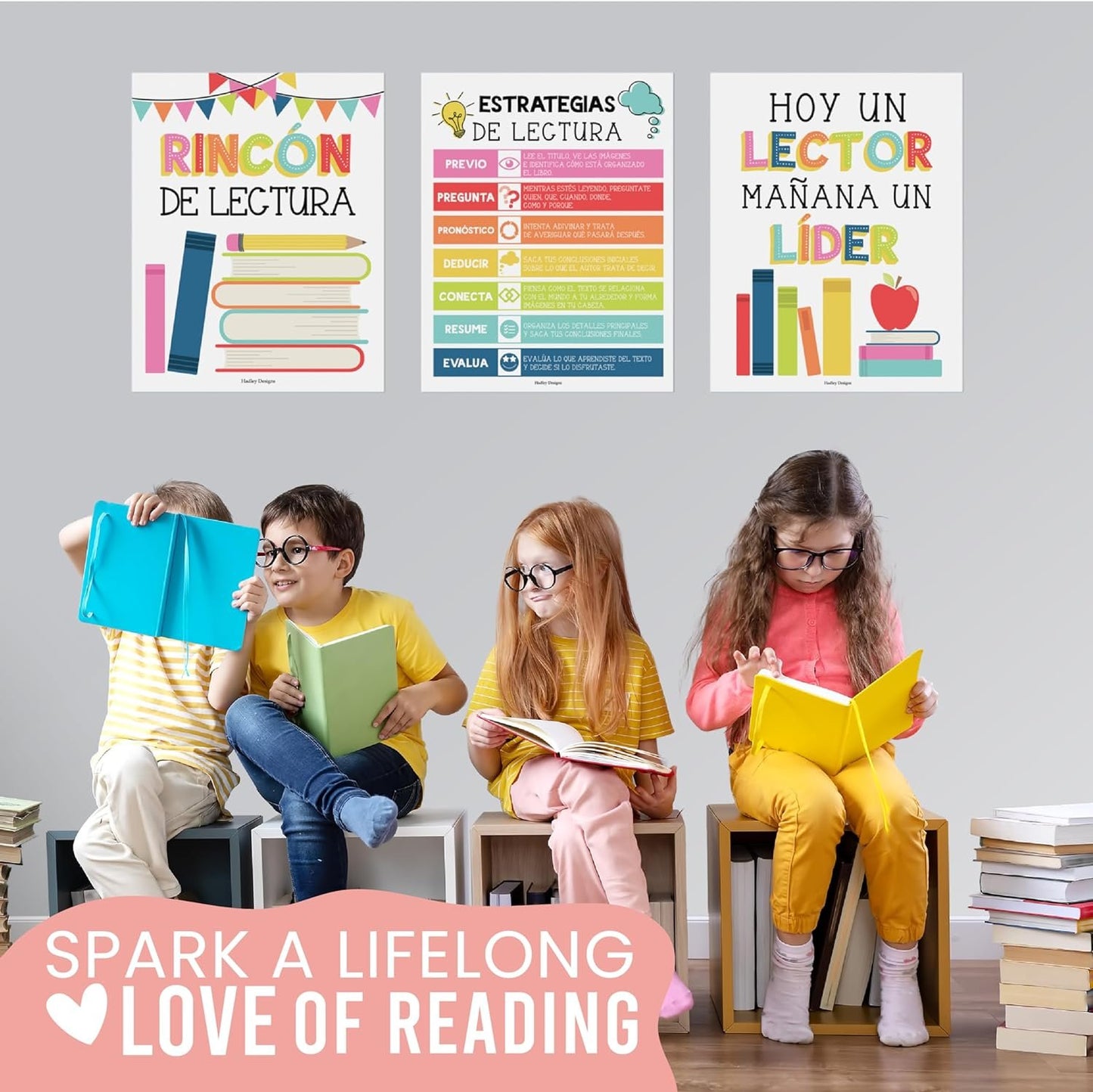 6 Colorful Spanish Classroom Decorations High School - Spanish Classroom Posters, Decoracion De Area Para Salon De Lectura Posters, Rincon De Lectura Decoracion Para Salon De Clases En Español