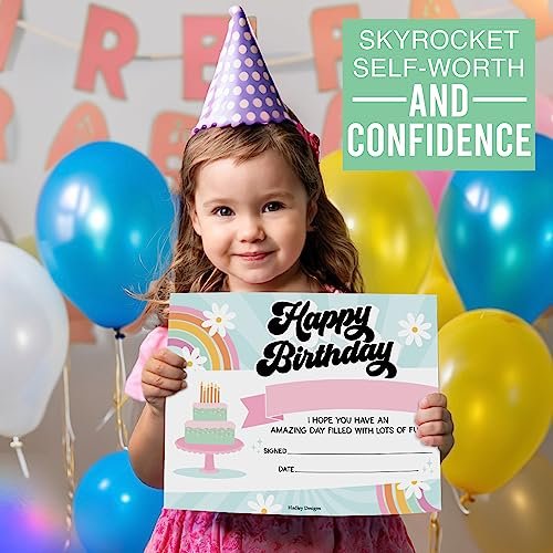 Retro Birthday Certificates | Set of 25 | Birthday Gifts