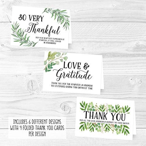 Foilage Folded Thank You Cards | Set of 24 | Sympathy