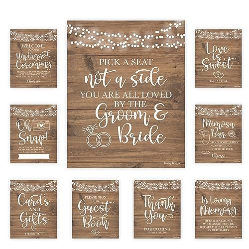 Wedding Signs & Decor | Set of 9 | Wedding Supplies