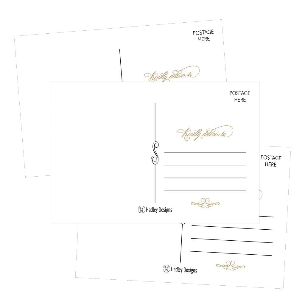 25 White Elegant Blank Postcards