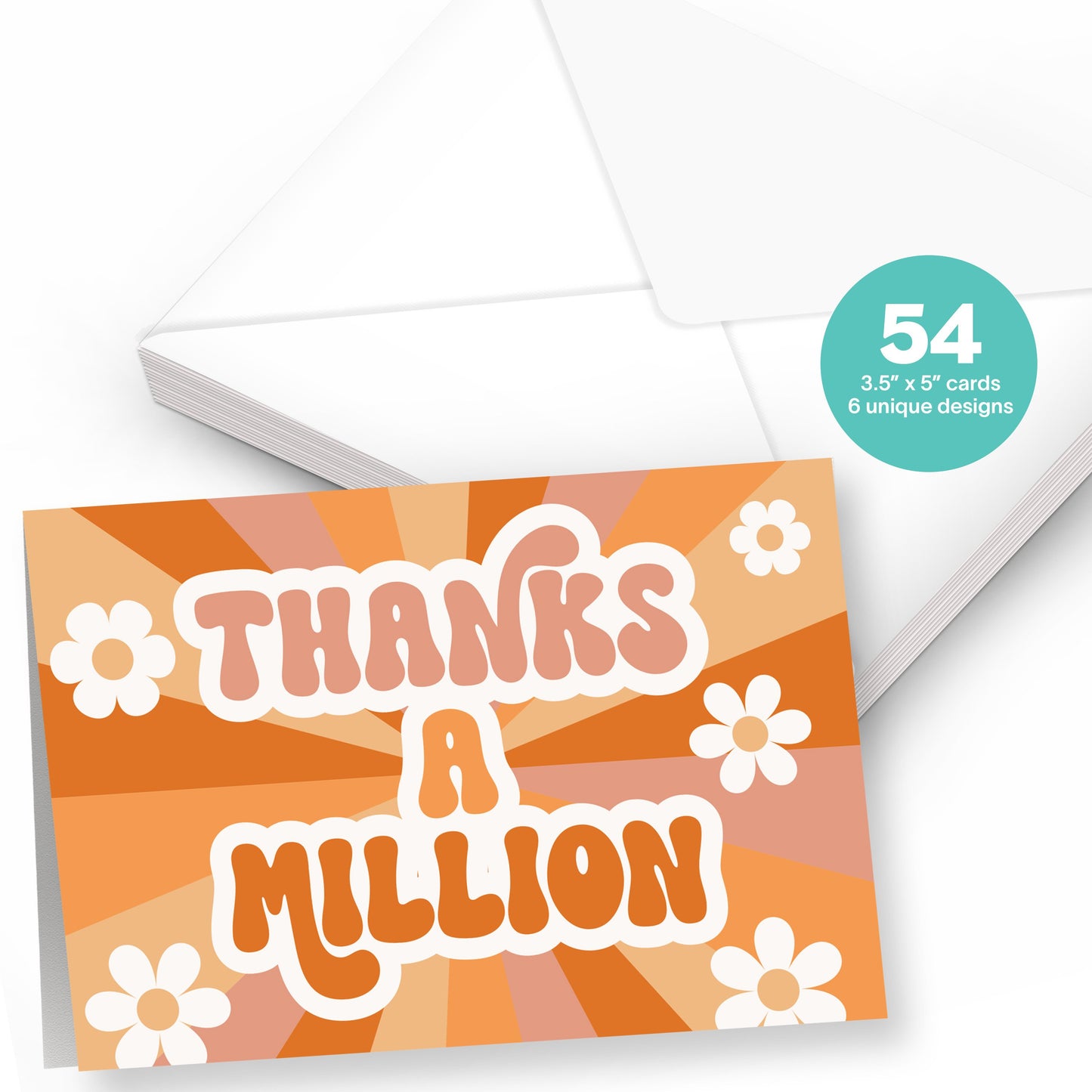 Thank You Cards | Set of 54 | Envelopes Included