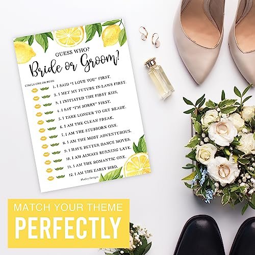 He Said She Said, Bride or Groom Bridal Shower Games | Set of 20 | Wedding Supplies