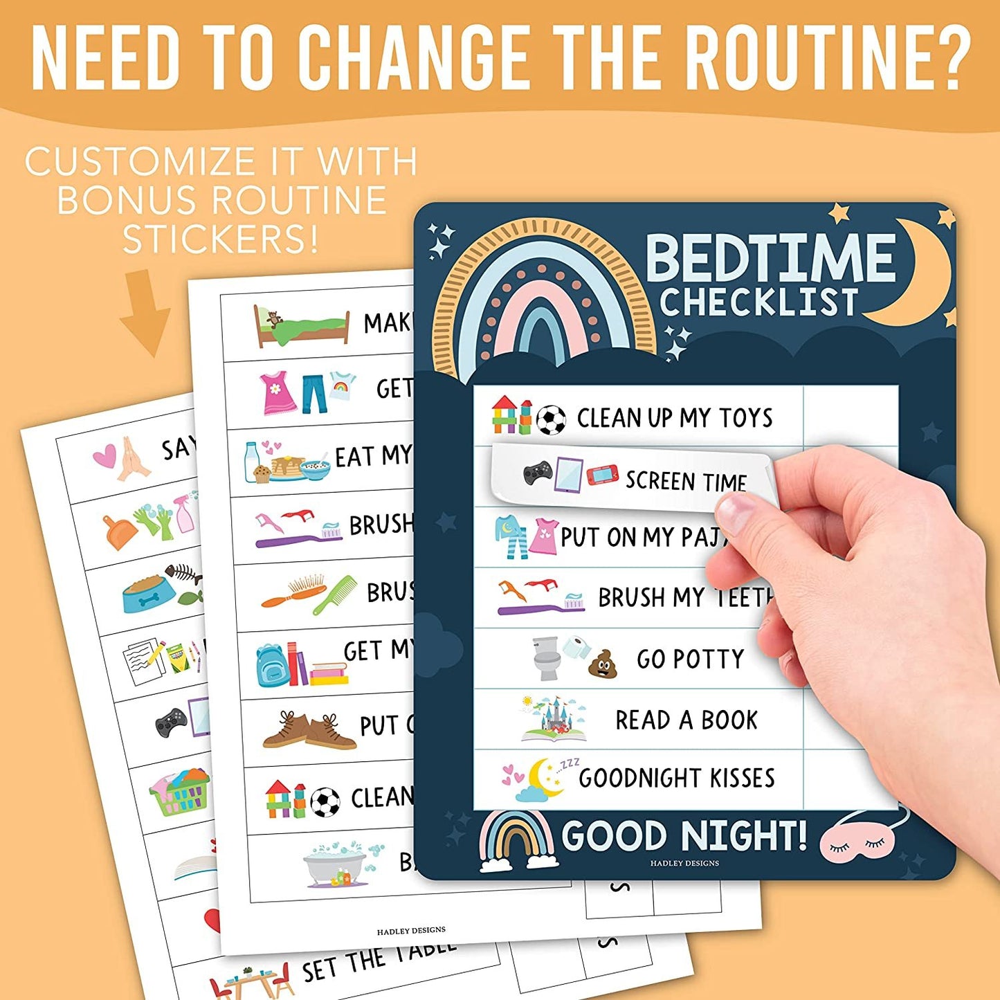 Boho Rainbow Day & Night Routine Charts | Daily Schedule | Educational Charts