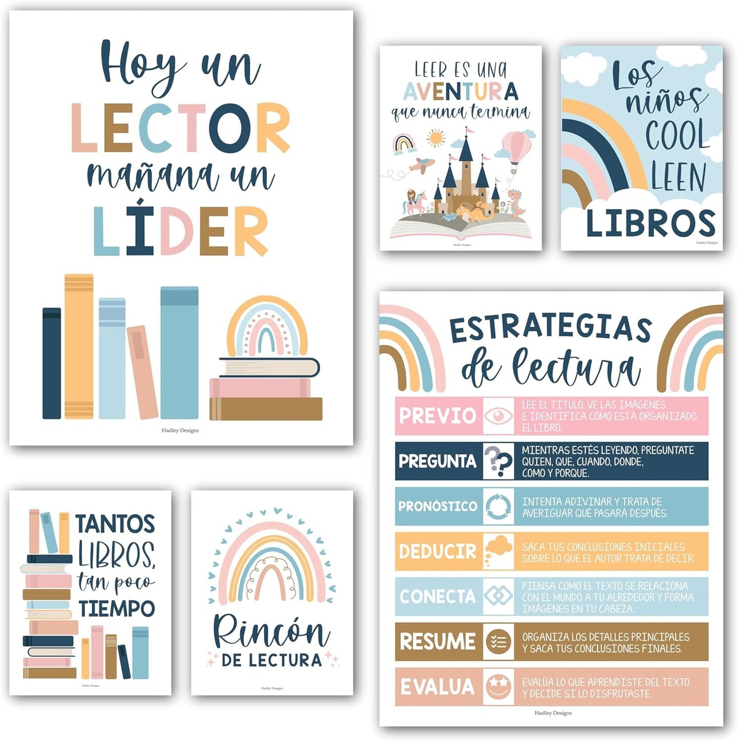 6 Boho Spanish Classroom Decorations High School - Spanish Classroom Posters Elementary, Decoracion De Area Para Salon De Lectura Posters, Rincon De Lectura Decoracion Para Salon De Clases En Español