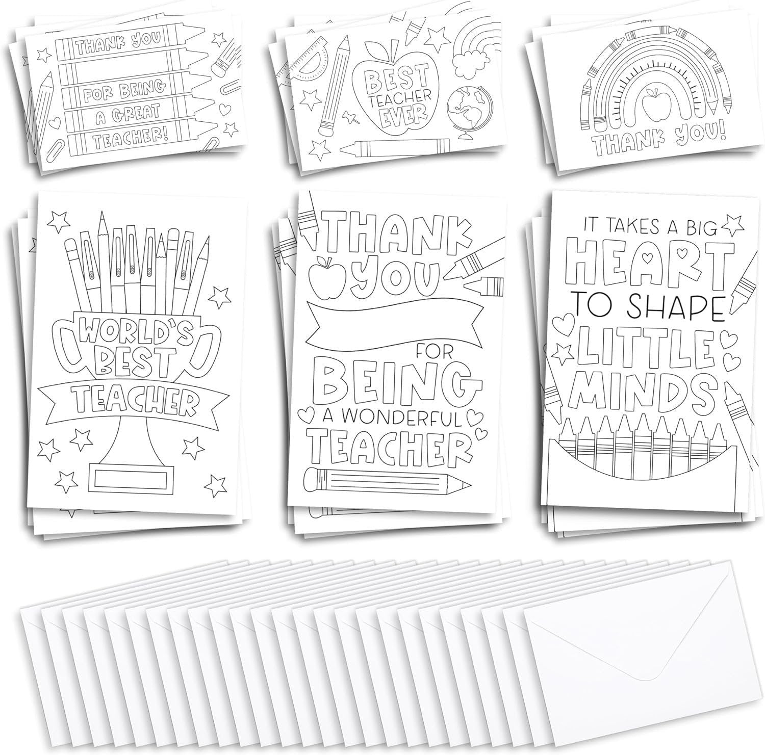 Teacher Thank You Cards | Set of 24 | 4" x 6"