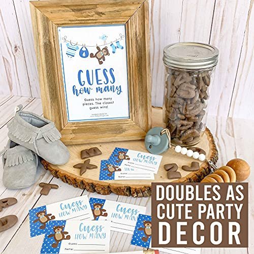 Blue Clothesline Figure Out Many Game | Set of 25 | Baby Shower Games
