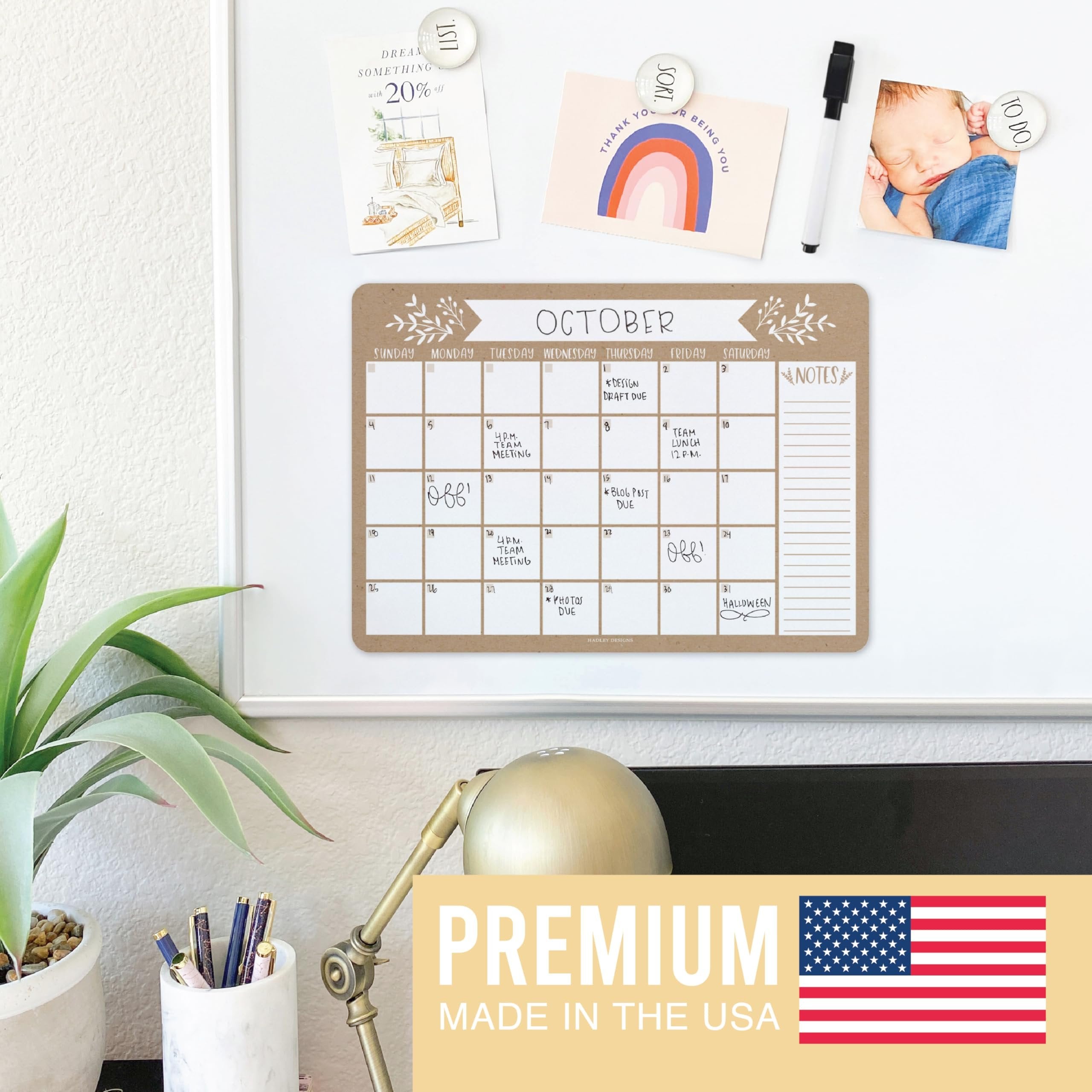 Magnetic Monthly Calendar | Fridge Magnet | Home Organization