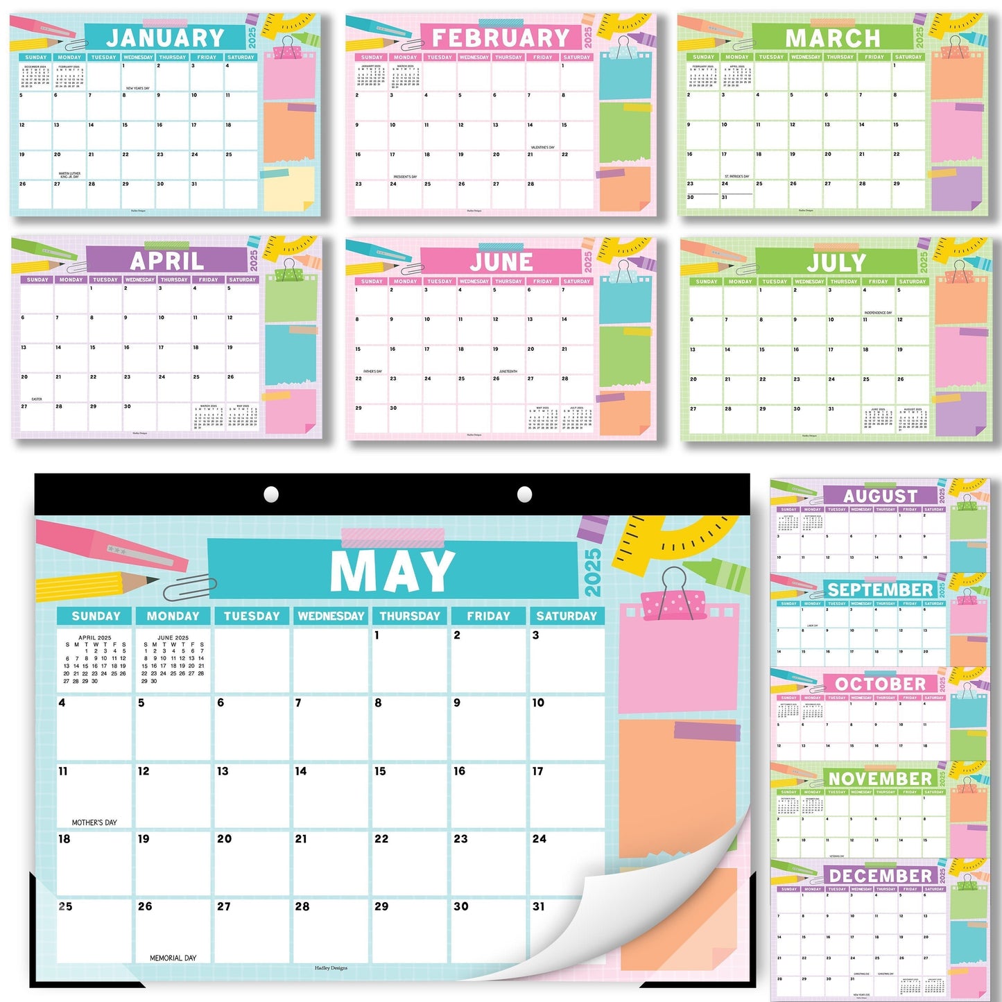 Large Desk Calendar | 18-Month | 2025-2026 | Calendars & Planners