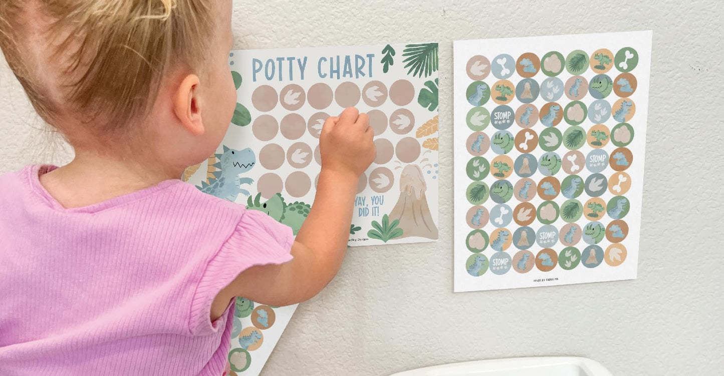 Boho Dino Potty Training Chart | Sticker Charts | Early Education