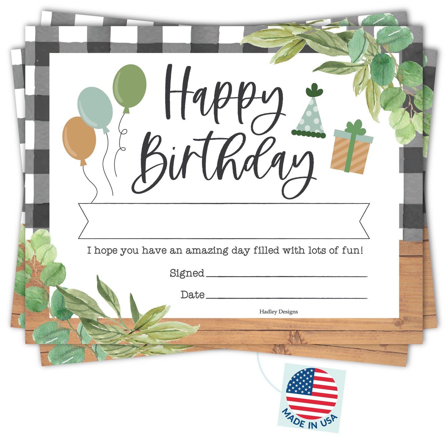 Birthday Certificates | Set of 25 | Birthday Gifts