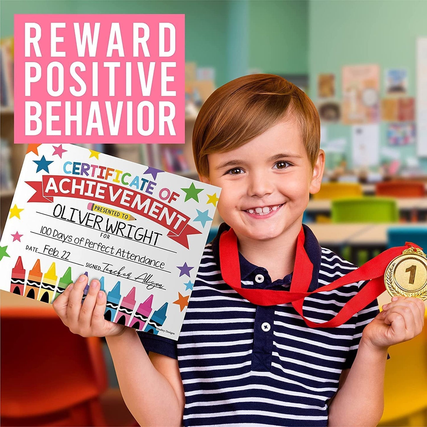 Colorful Crayons Certificate of Achievement | Set of 25 | Awards