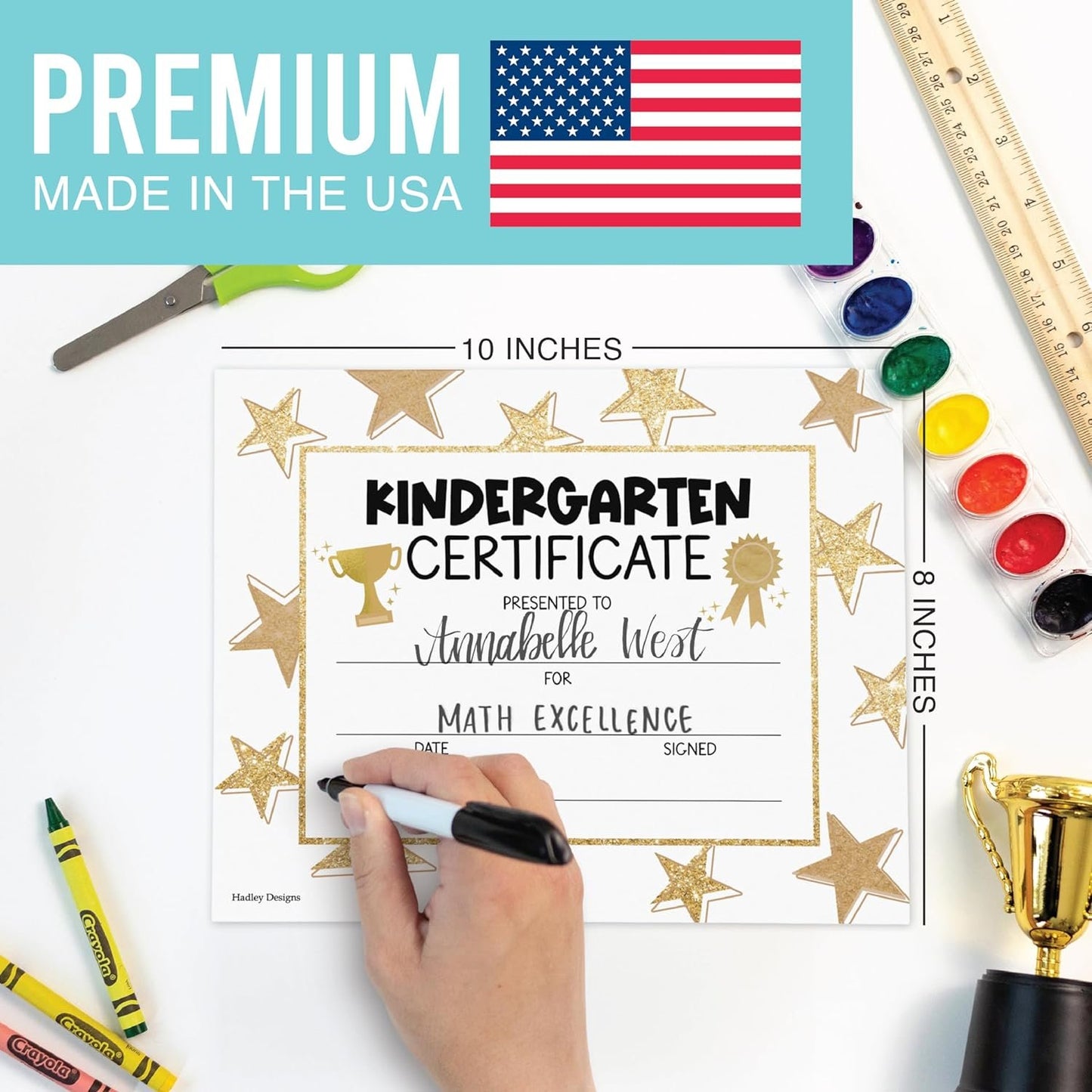 25 Gold Star Kindergarten Diploma Certificate Of Achievement - Kindergarten Graduation Certificates For Kids, Kindergarten Certificates Of Completion, Kindergarten Awards Certificates, Awards For Kids