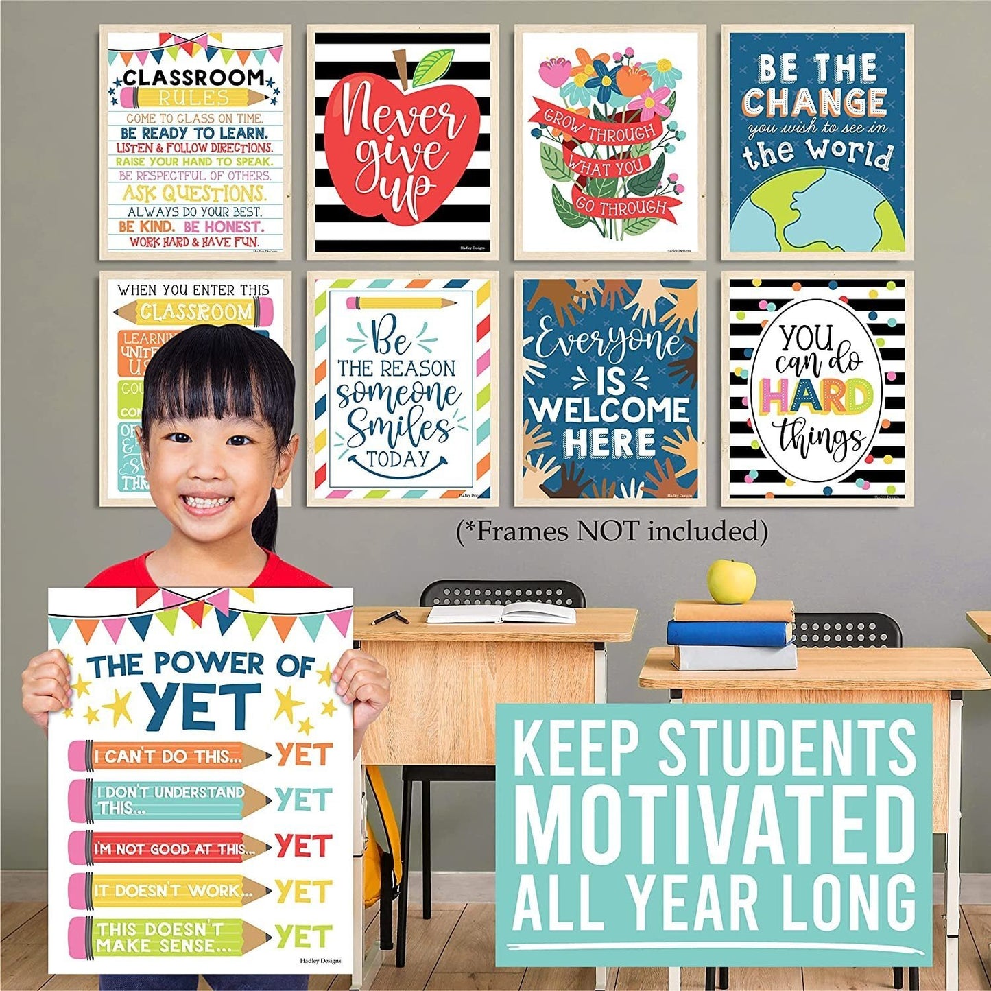 Classroom Motivational Posters | Set of 9 | Educational Supplies