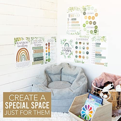 Greenery Calming Corner Posters | Set of 9 | Classroom Decor