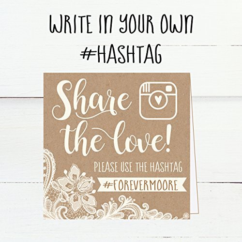 Wedding Hashtag Signs | Set of 25 | Wedding Supplies