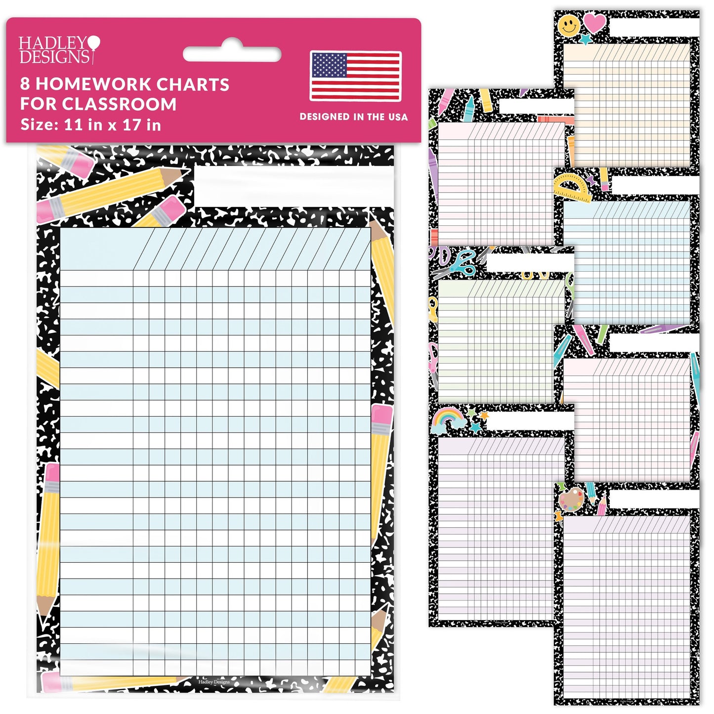 Homework Trackers | Set of 8 | School Supplies