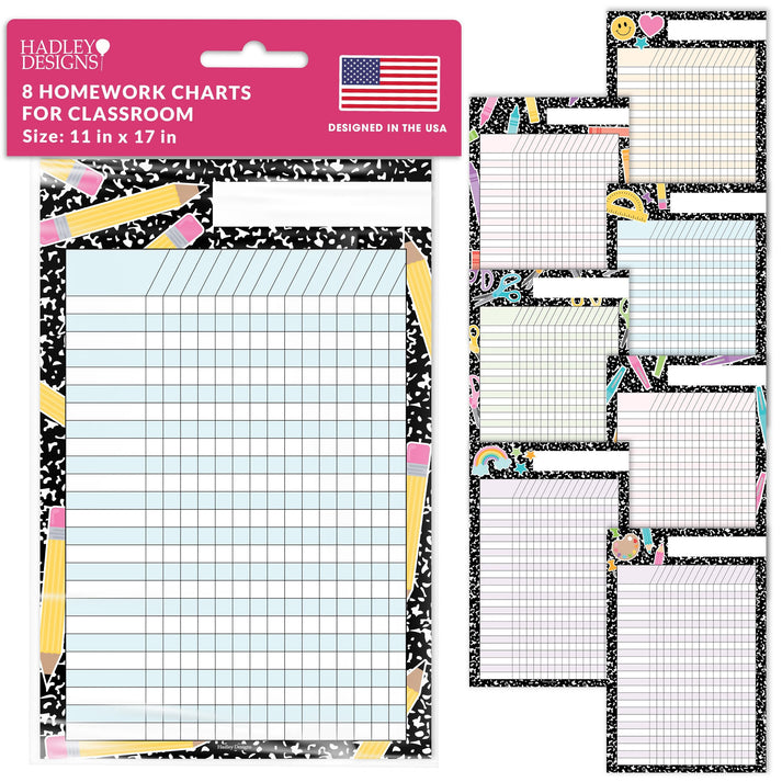 Homework Trackers | Set of 8 | School Supplies – Hadley Designs