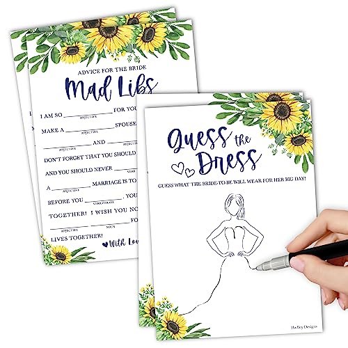 Guess The Dress & Mad Libs Games | Set of 20 | Bridal Shower Games