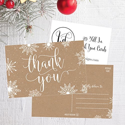 Winter Thank You Postcards