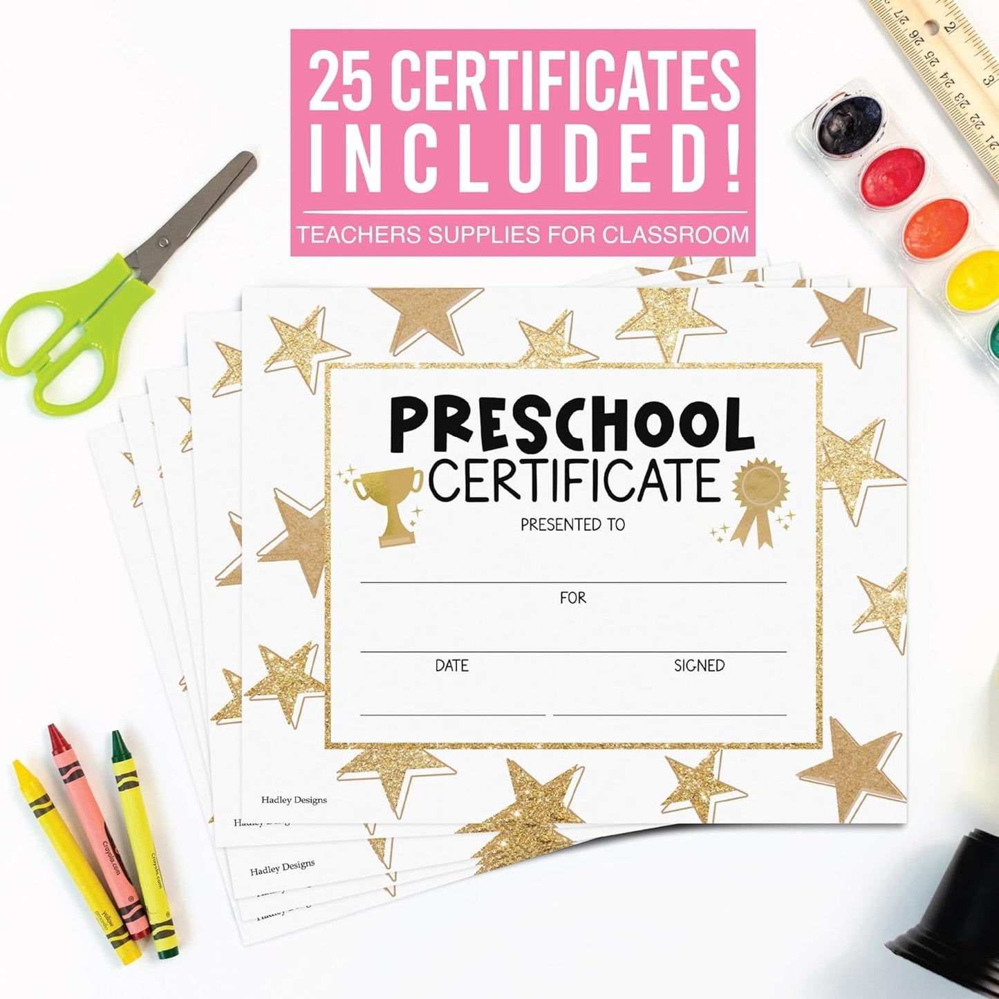 25 Gold Star Preschool Graduation Certificates - Prek Diploma Certificate Of Achievement, Preschool Diploma Certificate For Kids, Preschool Certificate, Pre K Certificate, Prek Graduation Certificates