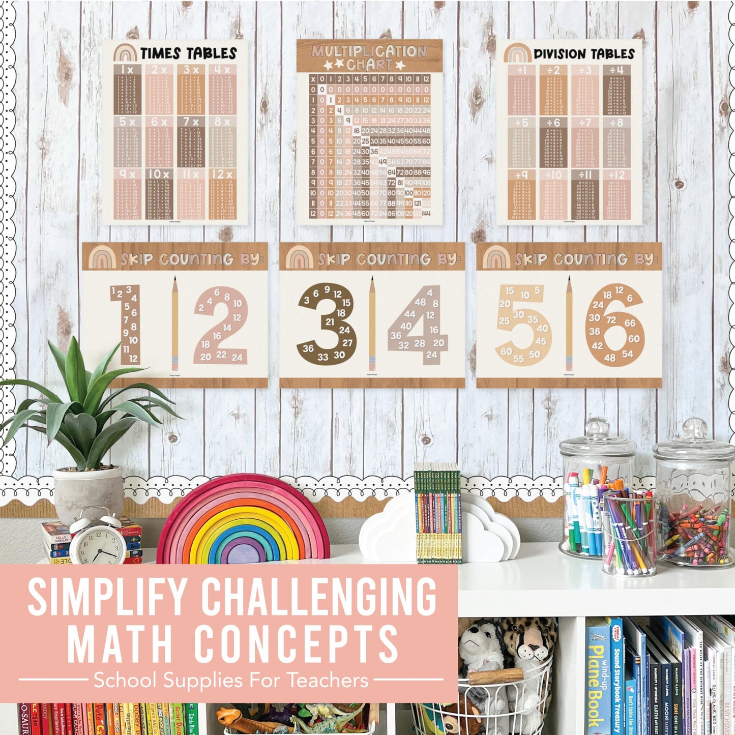 9 Boho Multiplication Chart Poster For Wall - Multiplication Poster For Kids, Multiplication Table Charts, Kids Multiplication Table Poster, Kids Multiplication Table Poster, 5th Grade Math Posters