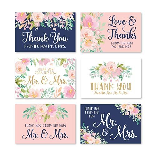 Wedding Folded Thank You Cards | Set of 24 | Cards & Party