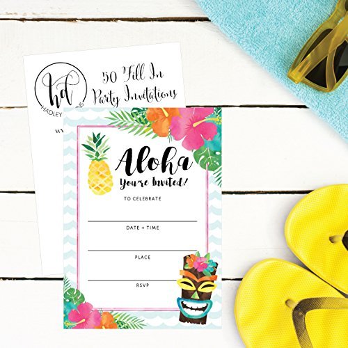 Summer Kids Party Invitations | Set of 50 | Cards & Party