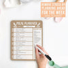 Rustic Weekly Dinner Menu Board For Kitchen - Magnetic Meal Planner For Refrigerator White Board Dry Erase, Weekly Menu Board For Fridge Whiteboard, Weekly Meal Planner Magnetic Fridge Whiteboard