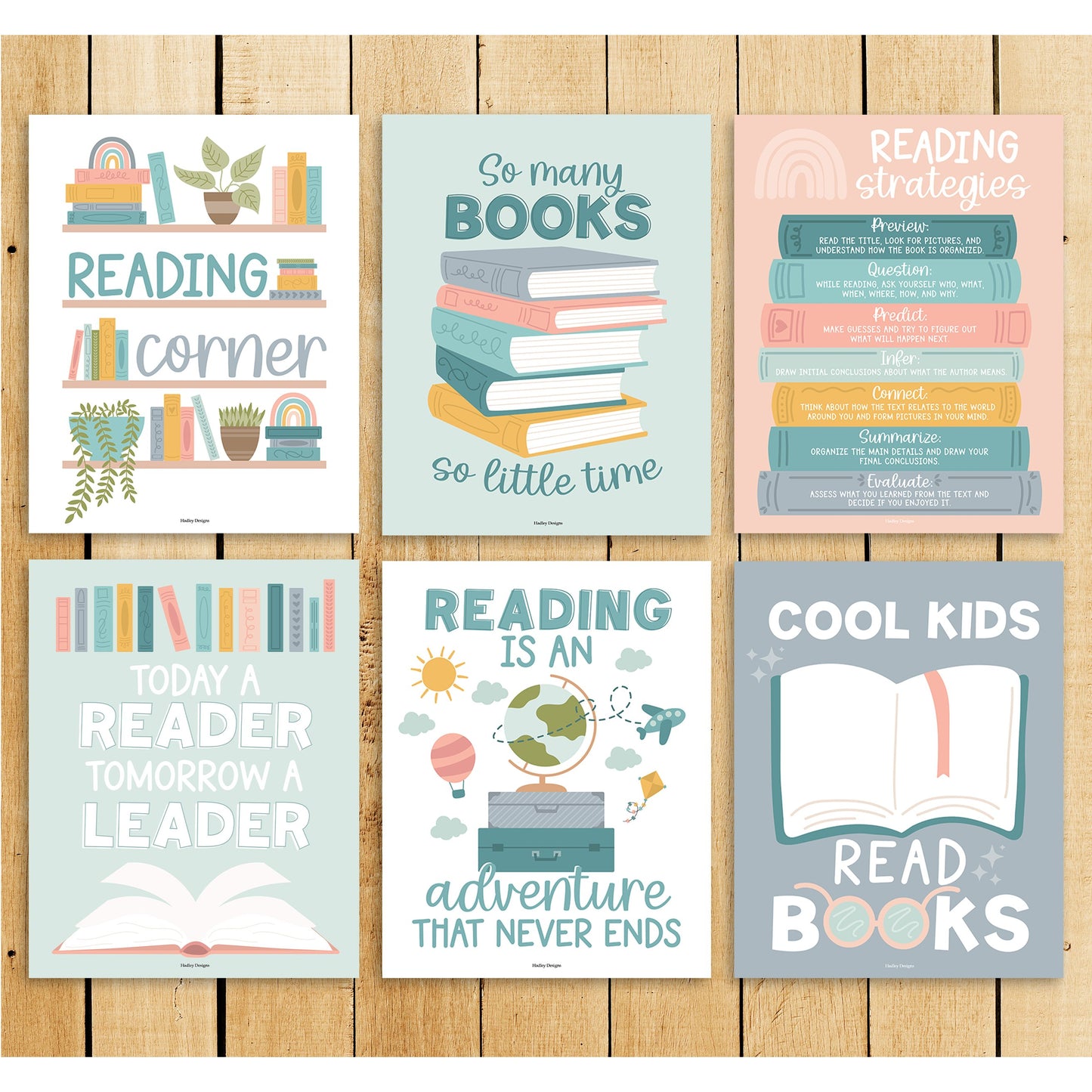 Reading Motivational Posters | Set of 6 | Motivational Posters