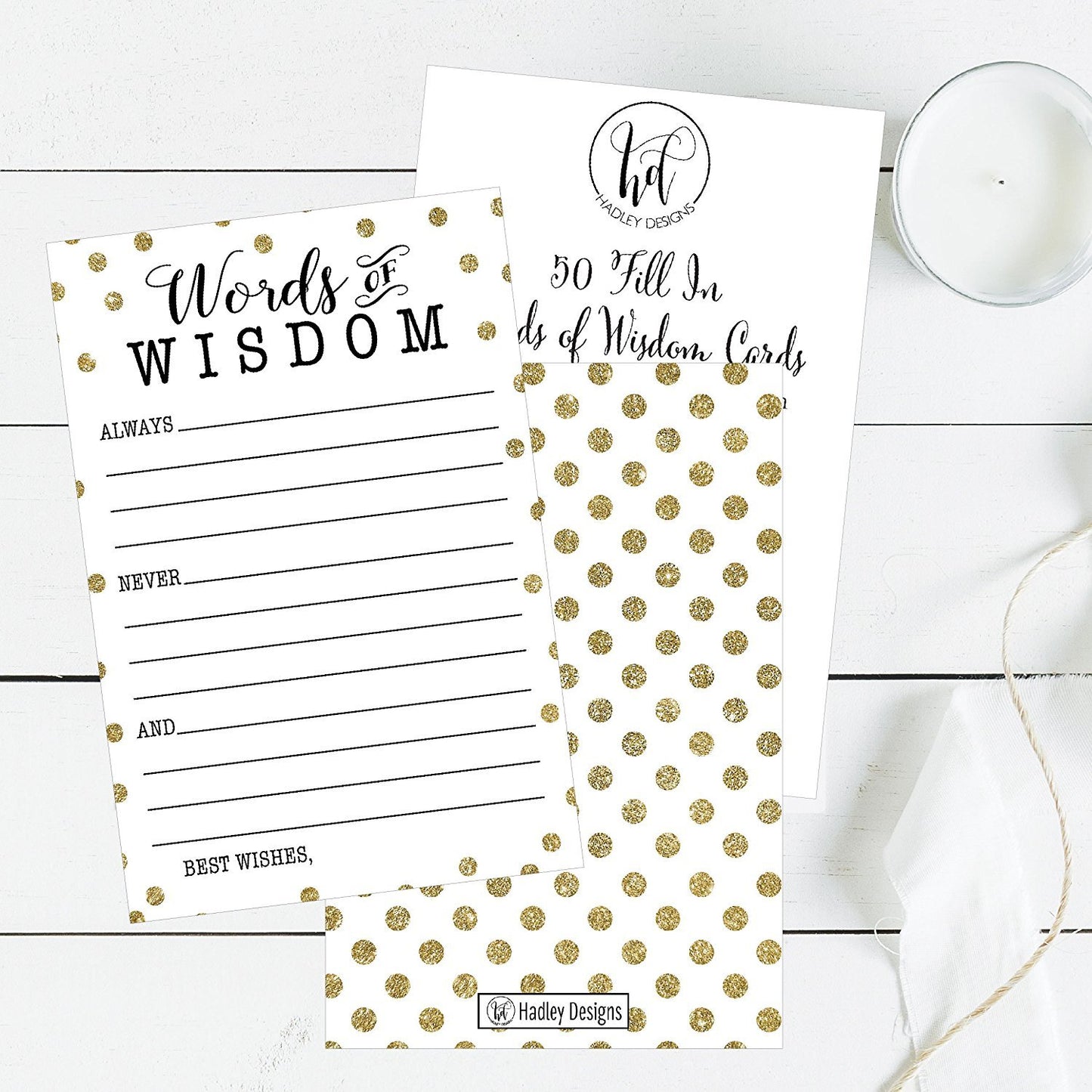 Glitter Dots Words of Wisdom Advice Cards | Set of 50