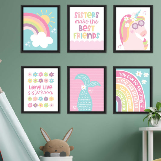 Rainbow 2 Children's Wall Art | Set of 6 | Home Decor