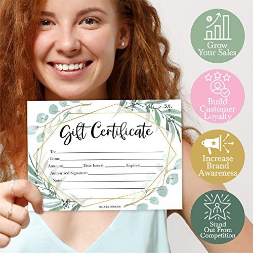 Blank Gift Certificates | Set of 25 | Cards & Party