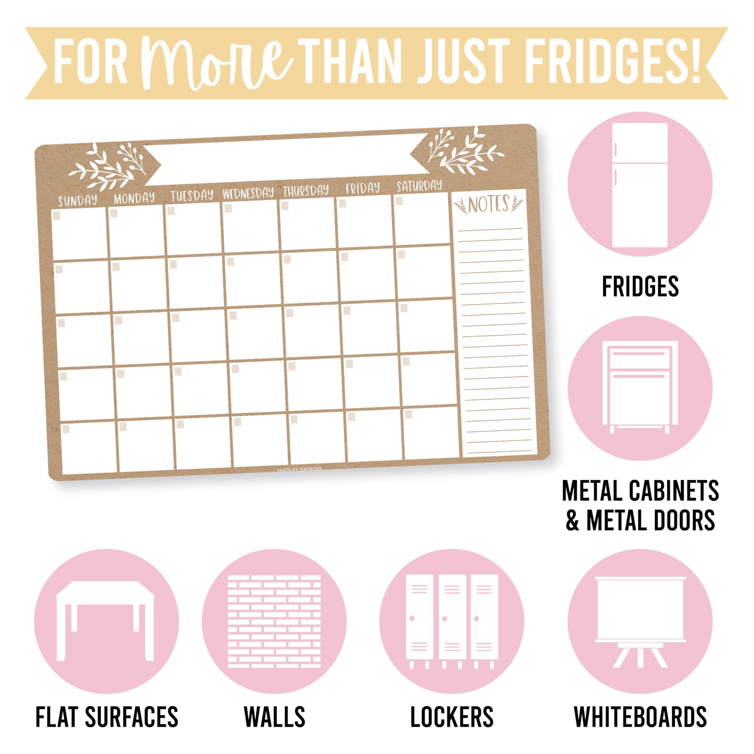 Magnetic Monthly Calendar | Fridge Magnet | Home Organization