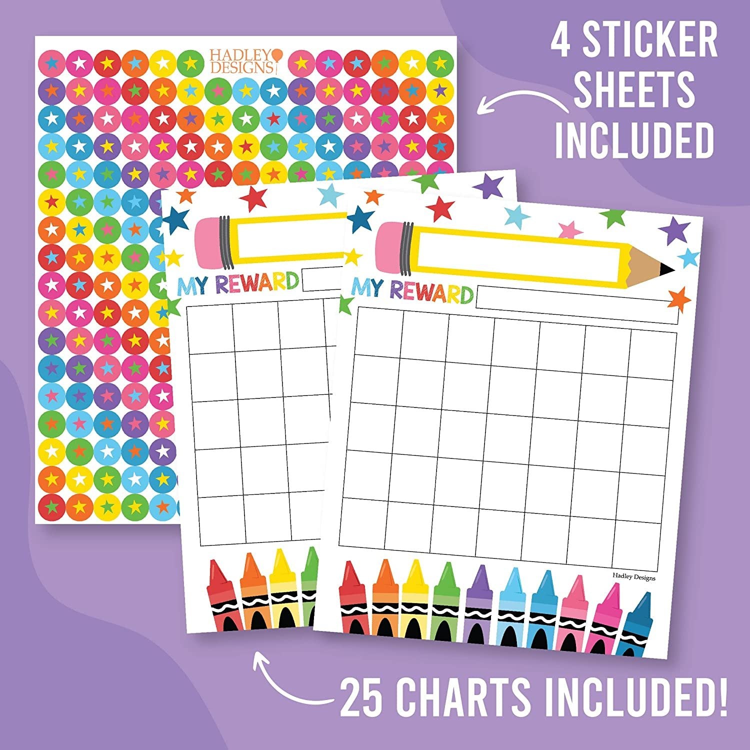 Incentive Charts, Colorful 25 Pack