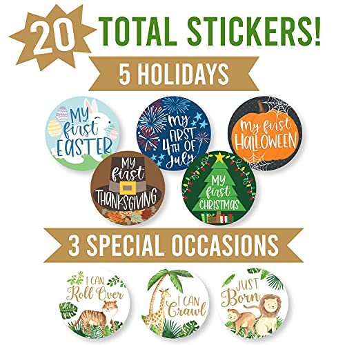 Baby Milestone Stickers | Set of 20 | Baby Supplies