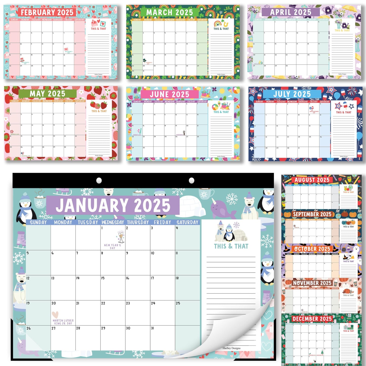 Doodle 2 Large Desk Calendar | 18-Month | 2025-2026 | Calendars & Planners