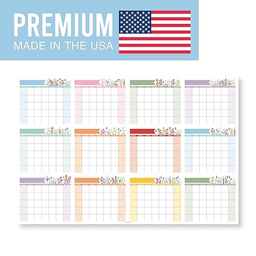 Wildflower Undated Yearly 12-Month Calendar | Dry Erase | Calendars & Planners