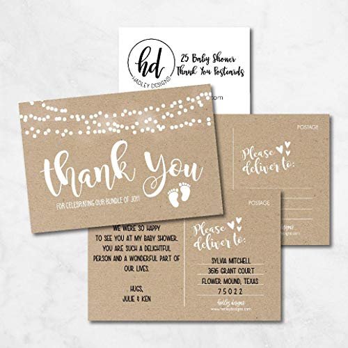 Baby Shower Thank You Postcards | Set of 50 | Greeting Cards