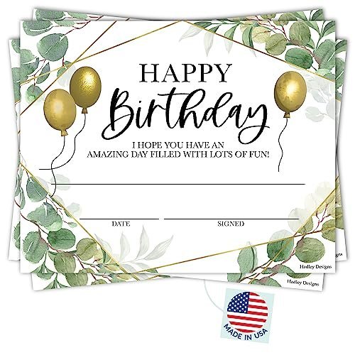 Birthday Certificates | Set of 25 | Birthday Gifts