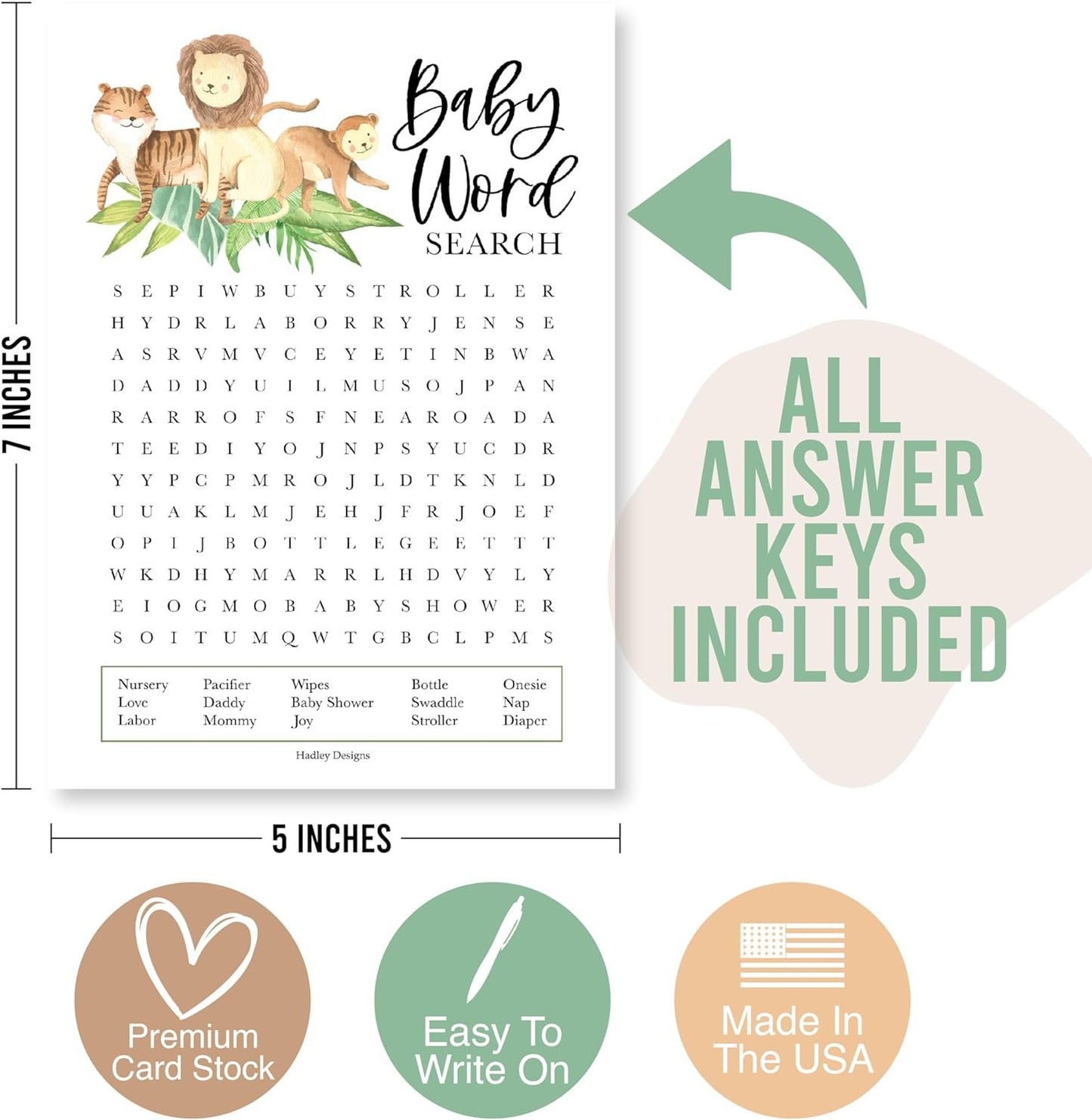 20 Safari Baby Shower Games Gender Neutral - Hilarious Baby Shower Games For Girl, Funny Baby Shower Games Boy, Guess Who Mommy Or Daddy Baby Shower Game, Baby Games For Baby Shower Word Search Game