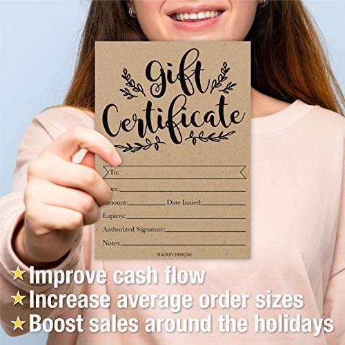 Blank Gift Certificates | Set of 25 | Cards & Party