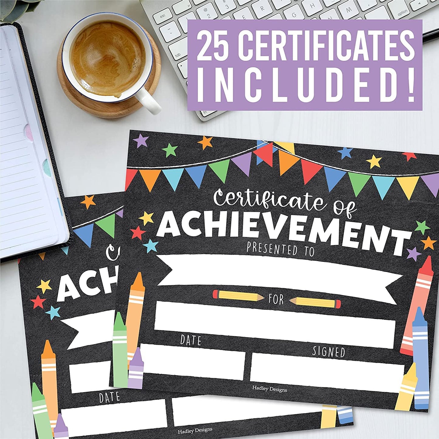 Kids Certificate of Achievement | Set of 25 | Trophies & Awards